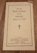 1944 Universal Week of Prayer for Churches Pamphlet Department of Evangelism.  picture
