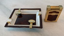 S.T. Dupont Jeroboam Table Lighter With Porcelain Matching Ashtray picture