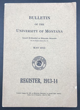 Antique 1913-14 University of Montana Register Booklet Classes Campus Info picture