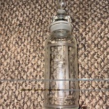 Heisey Cobel Glass Three Piece Cocktail Shaker 1950s Flower Leaf Etch Pattern picture