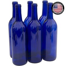 750ml Cobalt Blue Glass Wine Bottles - Case of 6 for Elegant Storage picture