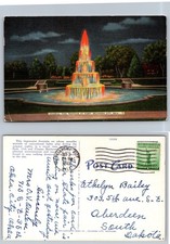 Illuminated Fountain Oklahoma City Oklahoma Postcard picture