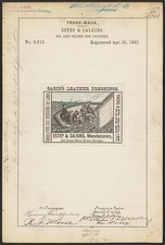 Chicago Illinois 1882 Estep Calkins Sabins Leather Dressings Trade Mark picture