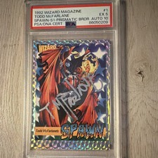 1992 Wizard Magazine Spawn Prismatic #1 Todd McFarlane Auto picture