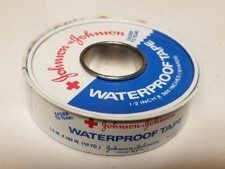 Vintage Johnson & Johnson Metal Waterproof Tape Tin picture