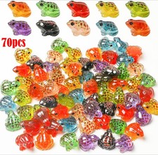 70PCS Luminous Mini Resin Frog Miniature Frog Figurines 10 Colors Tiny Frogs picture
