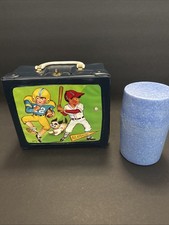 VINTAGE BAYVILLE INDUSTRIES ALL AMERICAN FOOTBALL BASEBALL VINYL LUNCHBOX RARE  picture