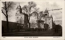 Devonport Devon Keyham Gates c1900-20s Real Photo Vintage Postcard picture