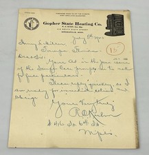 1923 Gopher State Heating Co Minneapolis Minnesota Letterhead Letter picture