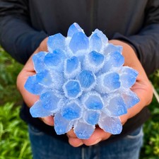 404G New Find blue Phantom Quartz Crystal Cluster Mineral Specimen Healing picture