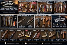 Complete 48 Piece Vintage Knife, Bayonet, & Hatchet Collection - Buck Ka-bar picture