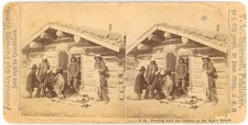 ALASKA STEREOVIEW - Trading with Indians at Home Ranch - TW Ingersoll 1890s picture