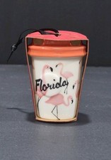 2015 Starbucks Florida Pink Flamingo Ceramic Mini Cup Ornament picture