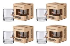 Original BenShot Rocks Glass w/Real Bullet Wedding Military Gift 4 PK - Made USA picture