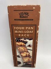 Vintage SEALED PACKAGE Village Baker Four Mini-Loaf Rack No. 440GB Made in USA picture