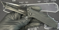 Kershaw Brawler 1990 Pocket Knife Liner Lock Plain Edge Tanto Blade GUC picture