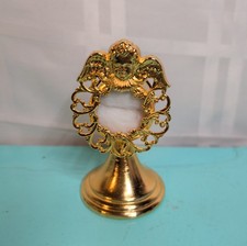 Ornate Brass Color Cherub Angel Reliquary Catholic Theca Case Shrines 4