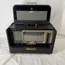 E1 Vintage Zenith R600 Trans-Oceanic Wave Magnet Tube Radio Untested No Pwr Cord picture