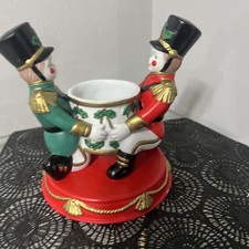 Partylite Christmas Toy Soldier Votive Candle Holder Drum Ceramic Holiday P7637 picture