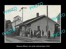 Shannon Illinois The Railroad Depot c1910 Old Large Historic Photo picture