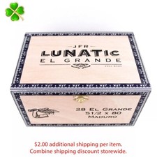 Lunatic El Grande Maduro Empty Wood Cigar Box 9.25