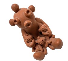 Vtg 1987 Cleo Teissedre Mudhead Storyteller Red Clay Pottery Figurine Signed 3” picture