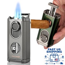 Galiner 3 Jet Torch Cigar Lighter With Sharp V-cut Cutter Windproof Gas Holder picture