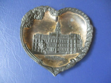 Vtg Detroit Michigan Souvenir Copper Trinket Dish Featuring Detroit City Hall picture