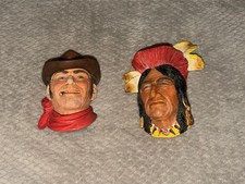 Cowboy and Tecumseh Bossons Head Busts picture