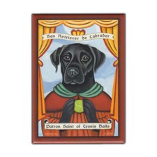 Retro Pets Magnet, Patron Saint, Black Lab Dog (Labrador Retriever), 2.5