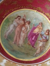 Vintage 2 Pices Austria Porcelain Handmade Paint W,5 Grace's Gorgeus ⁰5X3 ,1/2 picture