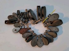 Vintage Small Mini PULLEY Industrial Antique Hardware Wheel LOT of 26 Steam Punk picture
