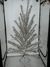 Vintage Evergleam 6 ft. Stainless Aluminum 46 Branch Christmas Tree, Stand & BOX picture