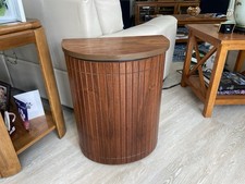 VTG 60s National Products MCM Walnut Wood/Metal Hamper picture