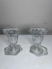 Glass Tulip Footed Ice Cream Sundae Sherbet Dish Canada  - 5 3/4 Inches tall.  2 picture