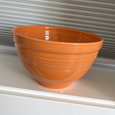 Fiesta HLC-USA Tangerine Ribbed Ceramic Mixing Bowl 9 5/8 Inch Baking Round picture