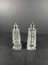 Vintage Crystal Salt & Pepper Shakers Hand Cut & Hand Polished | Made in Japan picture