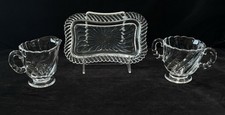 Fostoria Colony Individual Cream & Sugar w/ Tray c. 1940-1973 picture