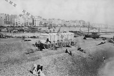 1864 Victorian Bathing Machines Brighton Beach 4x6 photo picture