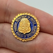 FBI Department Of Justice Seal Lapel Pin Federal Bureau Of Investigation DOJ 3-D picture