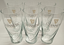 Guinness Pint Beer Glass Contoured Dublin 1759-Harp Logo-SET of 6~Collectible picture
