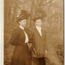 c1910s Mae & Ethel C Bingham RPPC Postcard Edwardian Women Fashion Hats Florida picture