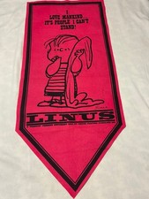 VTG  1967 Peanuts LINUS Pink Mankind Felt Banner Pennant Rare  picture