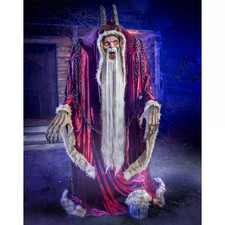 7 FT 3 IN ANIMATED CHRISTMAS KRAMPUS HALLOWEEN ANIMATRONIC PROP picture