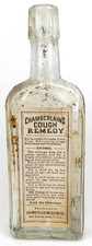 Antique 1880s Advertising Glass Bottle Paper Label Chamberlain & Co Des Moines picture