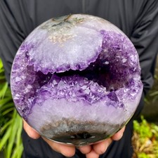 5.07LB Amethyst Agate Geode Sphere Spiritual Energy Wealth Home Crystal Ornament picture