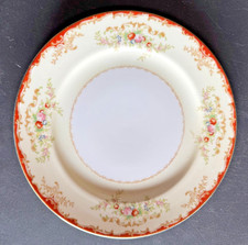 Vintage Mieto Pink Flowers & gold Scrolls on creme band 7 ⅝