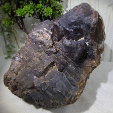 4 kg Massive Black Chert / Silicified Volcanic Rock / White Quartz Mineral Veins picture