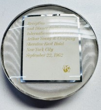 Arthur Young & Co. Sterling Paperweight Sept 22, 1962 Sheraton-East Hotel NYC picture