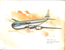 1979 UNITED AIRLINES BOEING STRATOCRUISER 377 (1950-1954) vtg airplane art print picture